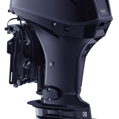 Motor de popa Tohatsu preto com detalhes cinzentos e indicação '40'