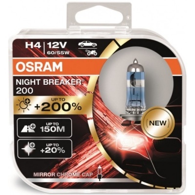 Osram Night Breaker +200% H4 (2 Lâmpadas)