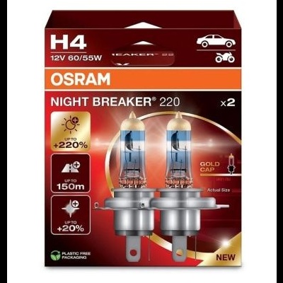 Osram Night Breaker +220% H4 (2 Lâmpadas)