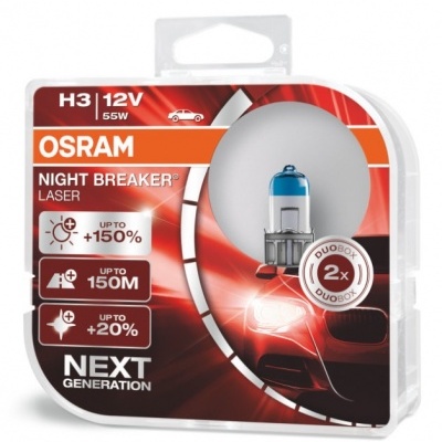 Osram Night Breaker Laser NG +150% H3 (2 Lâmpadas)