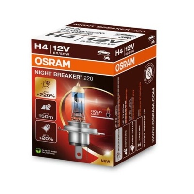 Osram Night Breaker +220% H4 + Osram Cool Blue Intense NG W5W (4 Lâmpadas)