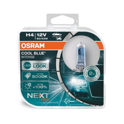 Pack de lâmpadas Osram H4 12V COOL BLUE INTENSE dupla