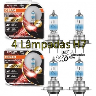 Osram Night Breaker +200% H7 ( Pack 4 Lâmpadas)