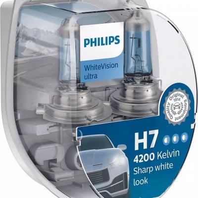 Philips White Vision Ultra +60% 4200K H7+W5W
