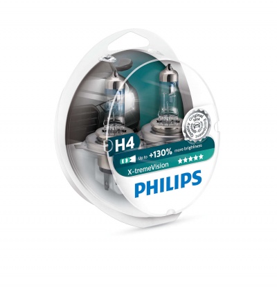 Philips X-treme Vision +130% H4 12v 55w (2 Lâmpadas)