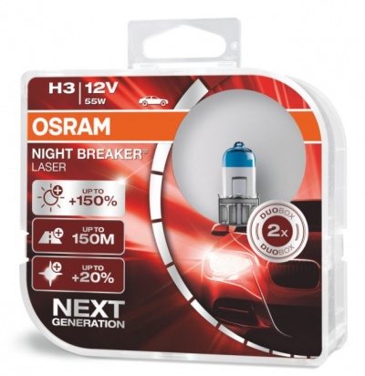 Osram Night Breaker Laser NG +150% H3 (2 Lâmpadas)