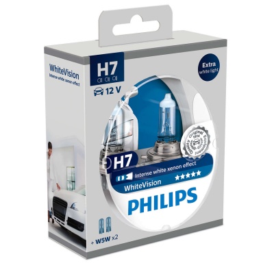 Philips White Vision +60% H7+W5W (2 Lâmpadas)