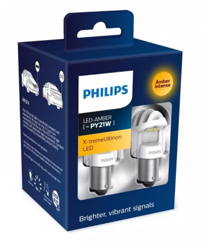 PY21W PHILIPS X-treme Ultinon LED LARANJA 11498XUAXM ( 2 Lâmpadas )