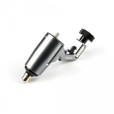 Máquina de tatuagem metálica prateada com ajuste e marca SPIKE