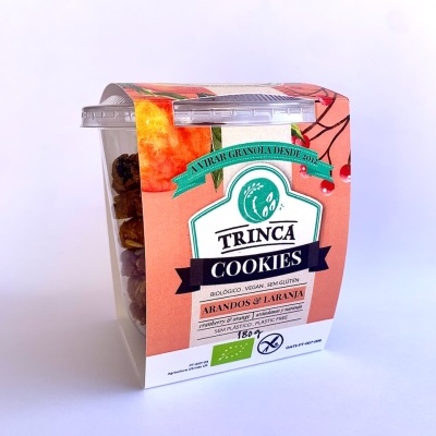 cookies de arandos e laranja BIO sem glúten - 9 unidades, 160g