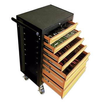 CARRO DE 7 GAVETAS COM GUIA TELESCÓPICA COM FERRAMENTAS VARIADAS 52393