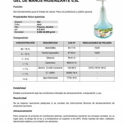 Álcool Gel de mãos 500ml JBM 53791