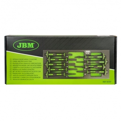 Conjunto de ferramentas JBM em caixa preta e verde com 10 peças e referência