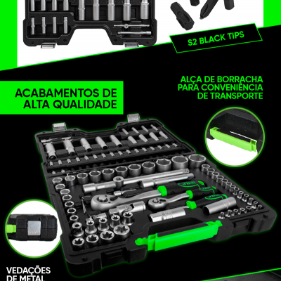 CAIXA DE FERRAMENTAS 108 CHAVES HEXAGONAIS | TUDAUTO | 54037