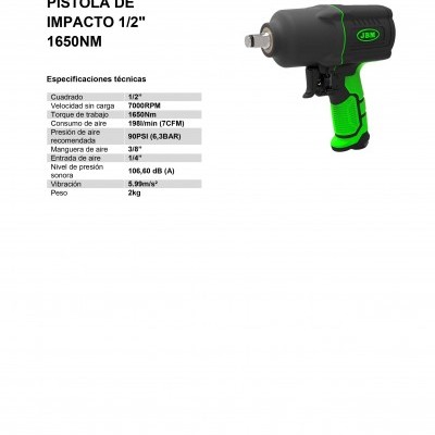 PISTOLA DE IMPACTO 1/2" 1650NM JBM 53726