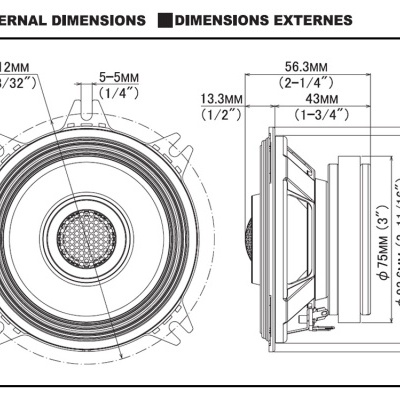 Colunas Coaxiais Alpine 2 vías10cm 140w | S2-S40