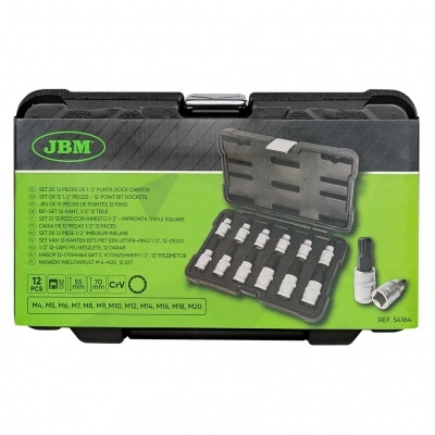 CAIXA DE 12 CHAVES 1/2" 12 FACES 54164