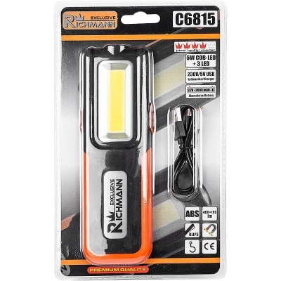 LANTERNA LED A BATERIA 5W + 3W, INCLINAÇÃO, AJUSTE DE POTÊNCIA | C6815