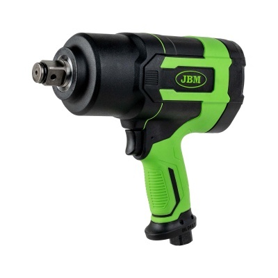 Chave de impacto pneumática verde e preta com marca JBM