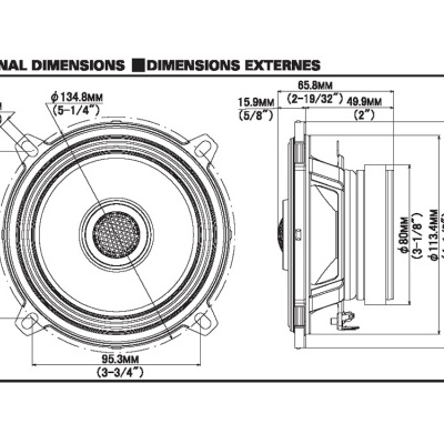 Colunas Alpine Coaxial 2 Vias 13cm 170w | S2-S50