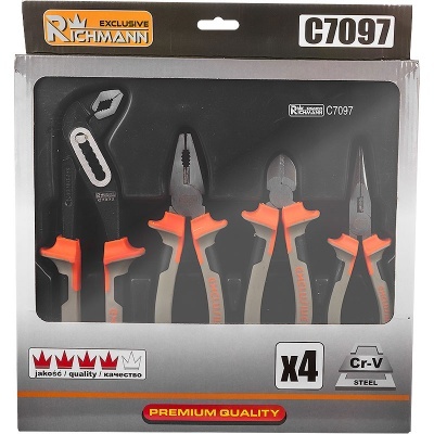 JOGO 4 ALICATES PROFISSIONAIS RICHMANN C7097