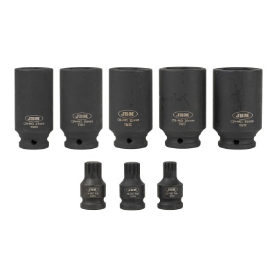 CONJUNTO DE 5 SOQUETES HEXAGONAIS E 3 BROCAS DE IMPACTO XZN 1/2" | 52694