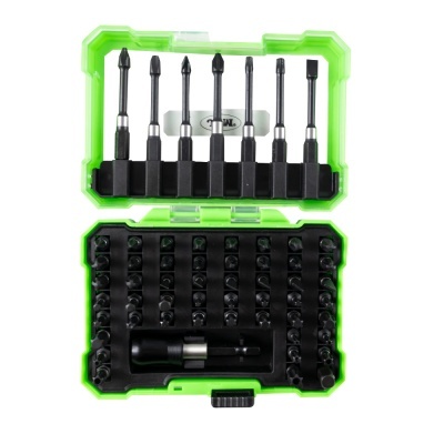 Conjunto de pontas de precisão em caixa plástica verde com acessórios
