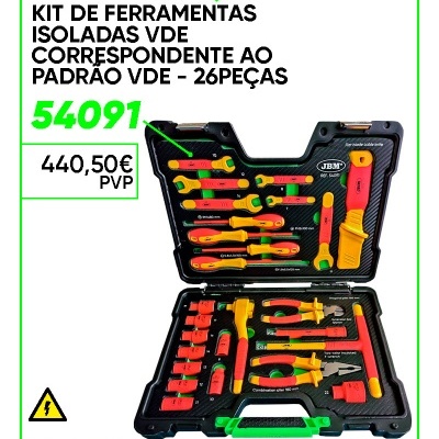 CAIXA DE 26 FERRAMENTAS ISOLADAS VDE 54091