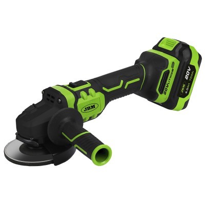 Esmerilhadora elétrica preta e verde com bateria 20V e cabo lateral