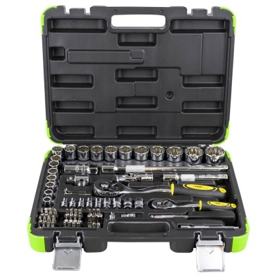 CAIXA DE FERRAMENTAS DE 74 PEÇAS COM CHAVES DE 12 FACES 53074