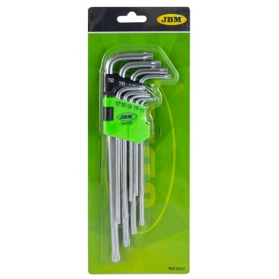 CONJUNTO DE 9 CHAVES TORX EXTRA LONGAS 53737