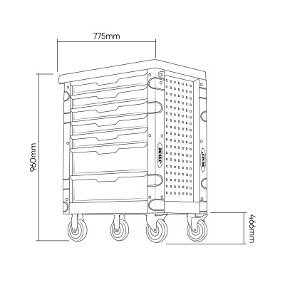 CARRINHO DE FERRAMENTAS COM 7 GAVETAS VERDE | 54503 | 54389