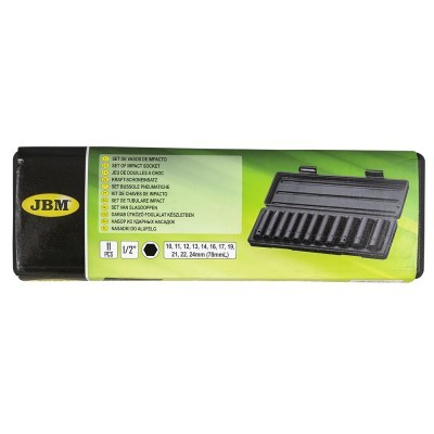 Conjunto de soquetes de impacto JBM em caixa preta com 11 peças