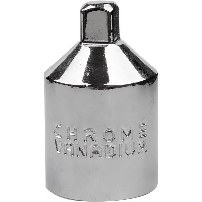 Chave de encaixe metálica cromada com a inscrição CHROME VANADIUM