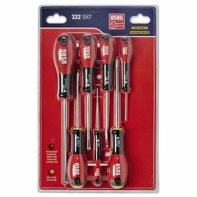 CONJUNTO DE 7 CHAVES DE FENDA PARA CABEÇA DE FENDA E PARAFUSOS PHILLIPS 322 SH7 U03220254