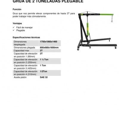 GRUA DE 2 TON DOBRÁVEL JBM 50831