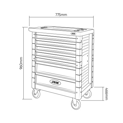 Carro de Ferramentas com 7 Gavetas Verde JBM 53904