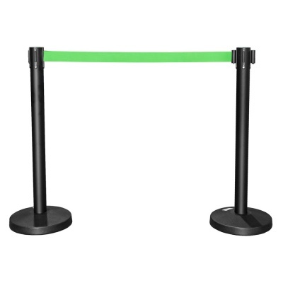 Separador de fila com colunas pretas e fita verde