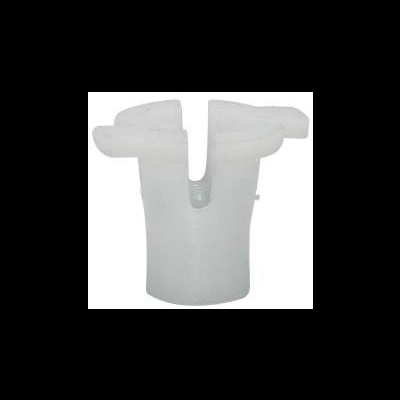 Peça plástica branca translúcida com dois braços laterais