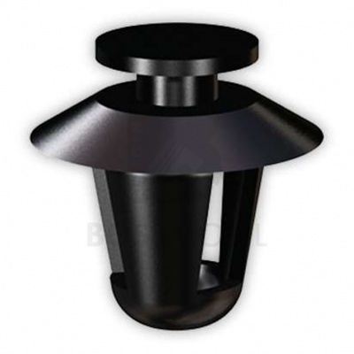 Prendedor preto cónico de plástico com cabeça redonda