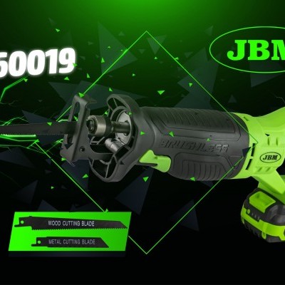 Serra tico-tico elétrica JBM 60019 preta e verde neon com lâminas para madeira e metal, fundo verde e preto