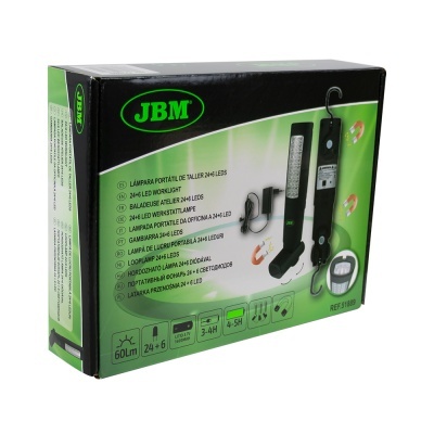 GAMBIARRA JBM LED 24+6 COM ÍMAN DUPLO TRASEIRO, CUNHA DE APOIO E BASE IMANTADA 51889