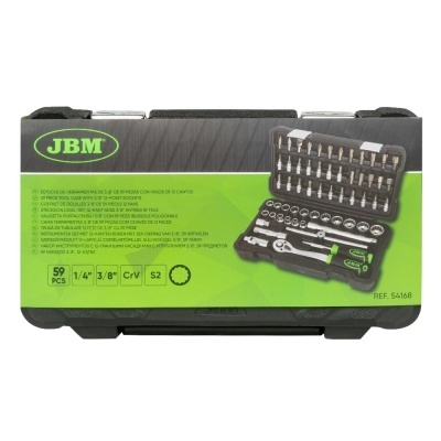 CAIXA FERRAMENTAS 3/8" DE 59 PEÇAS COM CHAVES DE 12 FACES | 54168 CAIXA FERRAMENTAS 3/8" DE 59 PEÇAS COM CHAVES DE 12 FACES | 54168