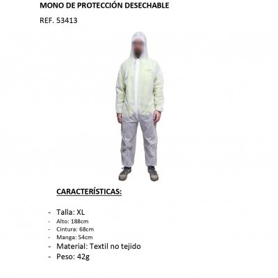 MACACO DE PROTECÇÃO DESCARTÁVEL JBM 53413