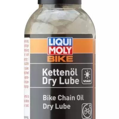 Frasco de óleo para corrente de bicicleta LIQUI MOLY BIKE com rótulo preto e laranja