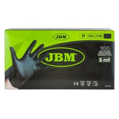 LUVAS PRETAS DESCARTÁVEIS DE NITRILO 5.0MIL