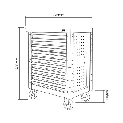 CARRINHO DE FERRAMENTAS COM 9 GAVETAS IGUAIS VERDE - VAZIO 54297