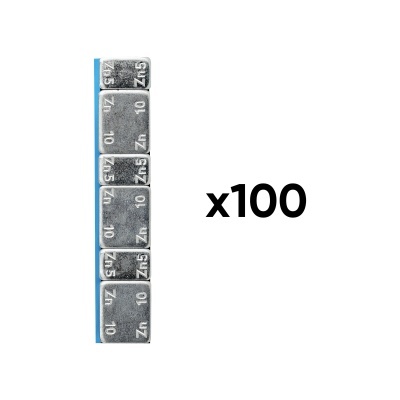 CAIXA COM 100 CONTRAPESOS DE CLIP ADESIVOS DE AÇO EM PASTILHA DE 45GR | 54807