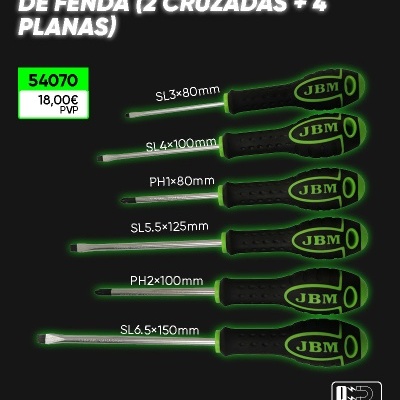 CONJUNTO DE 6 CHAVES DE FENDA 54070