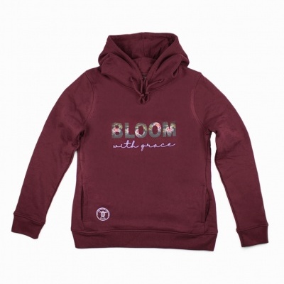 Sweatshirt com capuz "Bloom" (algodão orgânico) - Bordô